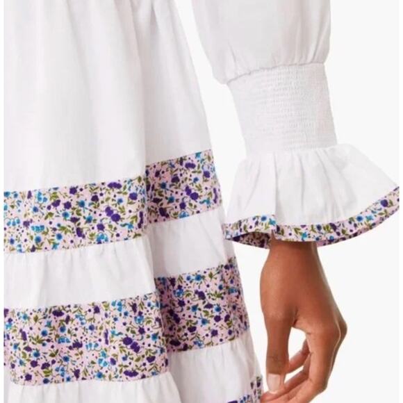 Tuckernuck Pomander place fran purple long sleeve tiered dress. Xsmall - Picture 4 of 5